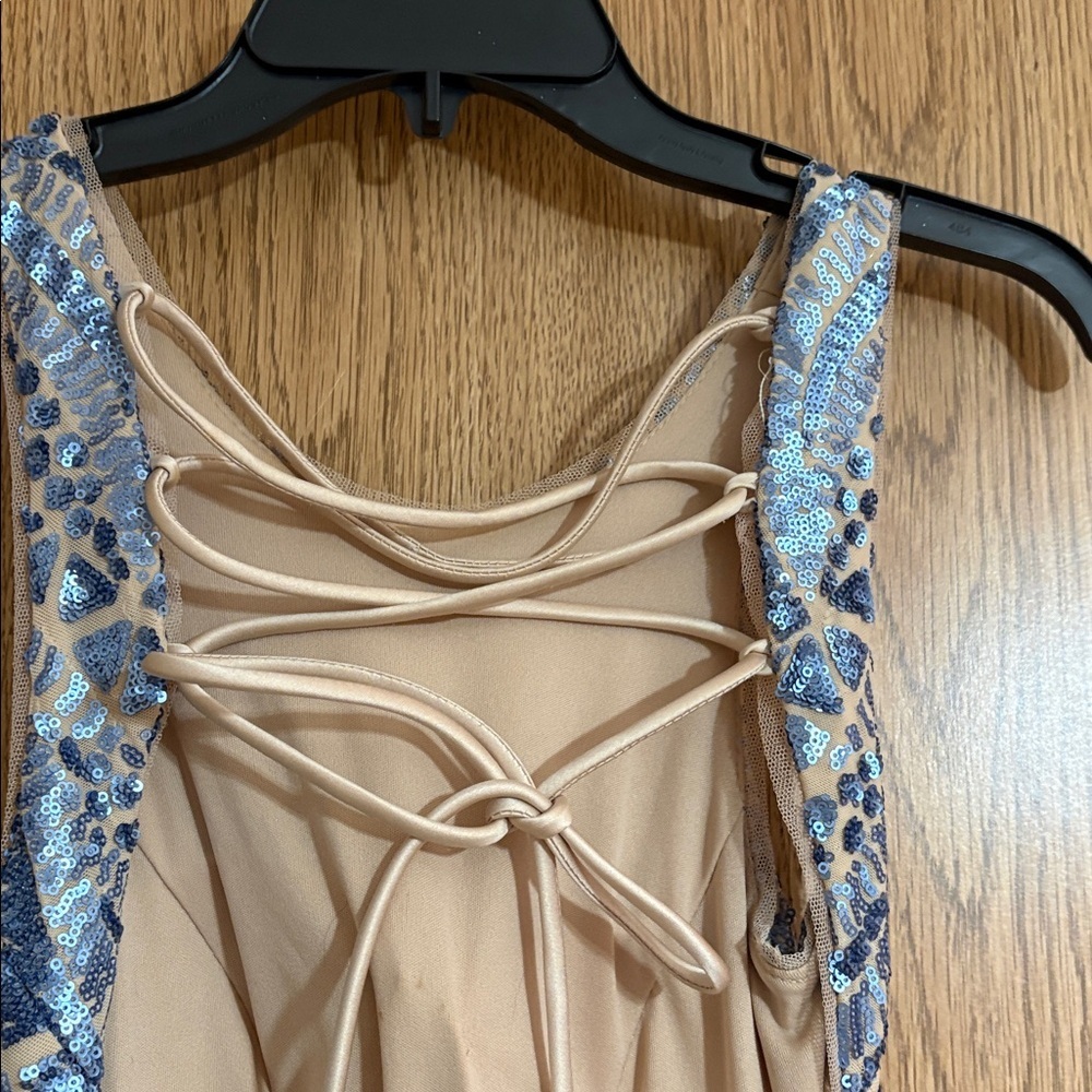 Camille La Vie Blue and nude Backless prom Dress - Picture 9 of 9